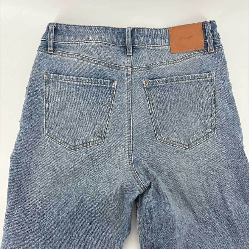 Express Women Straight‎ Ankle High Rise Stretch Jeans Light Wash Size 8R